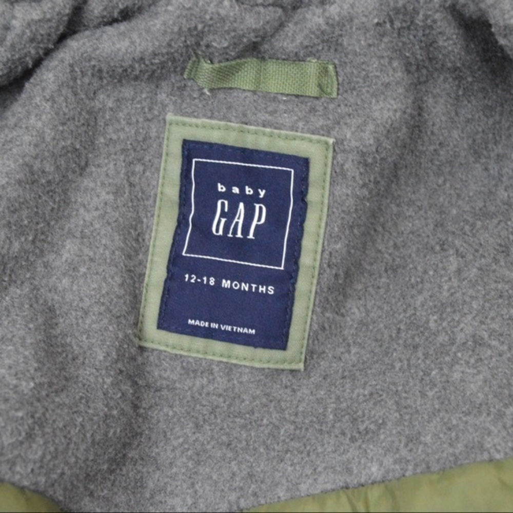 Baby GAP 3 in 1 Warm Fleece Lined Parka/Field Jacket, Desert Cactus Green 18-24M - Picture 9 of 12